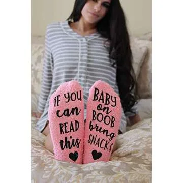 Breastfeeding Gift - If You Can Read This, Baby On Boob Bring Snacks- New Mom Gift- Nursing Socks