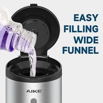 AIKE Wall-Mount Automatic Liquid Soap Dispenser 27oz Large Capacity Brushed Stainless Steel Finish Model AK1205