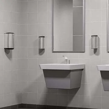 AIKE Wall-Mount Automatic Liquid Soap Dispenser 27oz Large Capacity Brushed Stainless Steel Finish Model AK1205