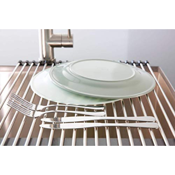 Stainless Steel Roll Up Dish Drying Rack for Kitchen Sink