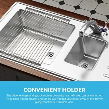 Stainless Steel Roll Up Dish Drying Rack for Kitchen Sink