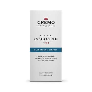 Cremo Blue Cedar & Cypress Cologne Spray 3.4 Fl Oz