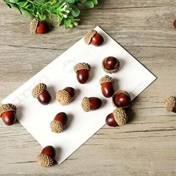 MyGift 100 Assorted Artificial Acorns for Fall Decor