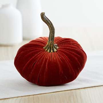 Velvet Pumpkin Sets, Holiday Mantle Decor, Fall Halloween Thanksgiving, Rustic Fall Wedding Centerpi...