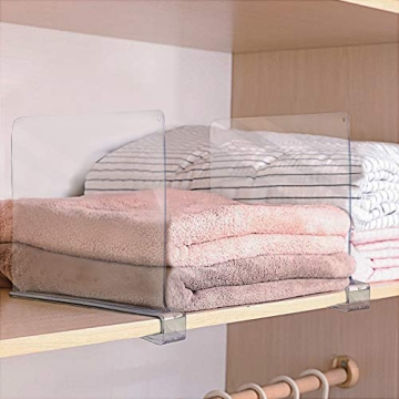 Sorbus Acrylic Shelf Dividers for Easy Closet Organization