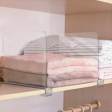 Sorbus Acrylic Shelf Dividers for Easy Closet Organization
