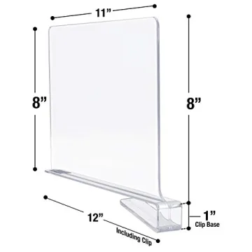 Sorbus Acrylic Shelf Dividers for Easy Closet Organization