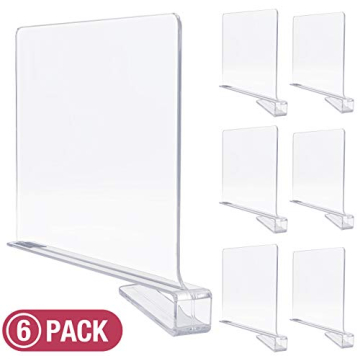 Sorbus Acrylic Shelf Dividers for Easy Closet Organization