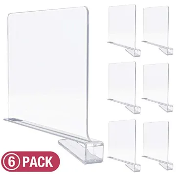Sorbus Acrylic Shelf Dividers for Easy Closet Organization
