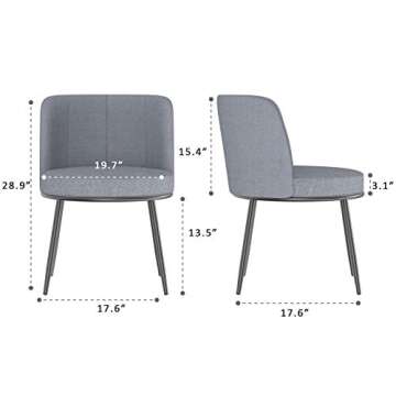 mecor Modern Fabric Dining Chairs Set of 2 for Elegant Spaces