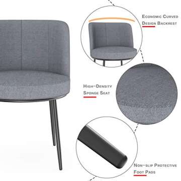 mecor Modern Fabric Dining Chairs Set of 2 for Elegant Spaces