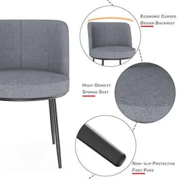 mecor Modern Fabric Dining Chairs Set of 2 for Elegant Spaces