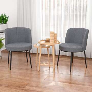 mecor Modern Fabric Dining Chairs Set of 2 for Elegant Spaces