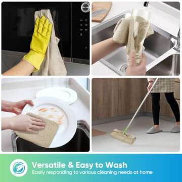 HOMEXCEL Microfiber Cleaning Cloth, 12 Pack Premium Microfiber Towels for Cars, Lint Free, Scratch-Free, Highly Absorbent, Reusable Cleaning Rags for Car, Household, Kitchen, Brown, 11.5"X11.5"