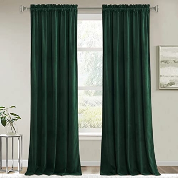RYB HOME Super Soft Velvet Curtains Extra Long 120-inch Panels, Heavy Duty Thick Draperies Light Blo...