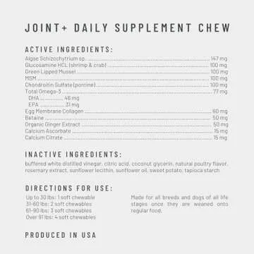 Get Joy Joint+ Hip & Joint Care Dog Supplement Chews, 90 Soft Chews, Chicken Flavor, Supports Joint & Mobility Health, with Green Lipped Mussels, PhD Animal Nutritionist Formulated, Produced in USA