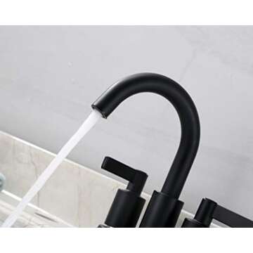 Derengge Matte Black Bathroom Sink Faucet,4 Inch Centerset Bathroom Faucet,Two Handle Lavatory Faucet with Push up Pop-up Drain, F-S4501-MT