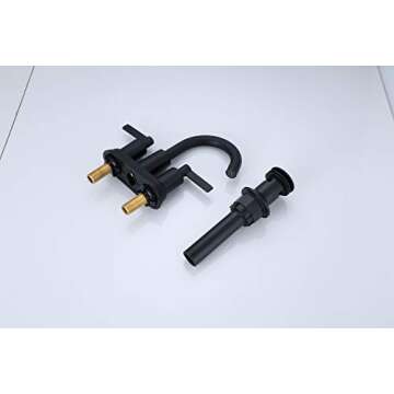 Derengge Matte Black Bathroom Sink Faucet,4 Inch Centerset Bathroom Faucet,Two Handle Lavatory Faucet with Push up Pop-up Drain, F-S4501-MT