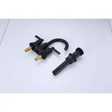 Derengge Matte Black Bathroom Sink Faucet,4 Inch Centerset Bathroom Faucet,Two Handle Lavatory Faucet with Push up Pop-up Drain, F-S4501-MT