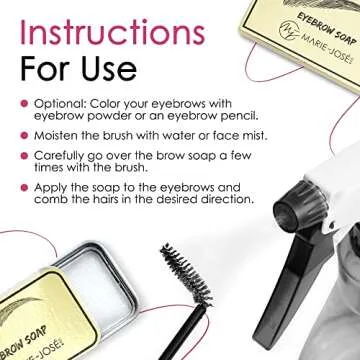 Marie-José & Co - Eyebrow Soap - Eco Styling Gel Soap - Includes A Handy Eyebrow Brush - Waterproof, and Clear Eyebrow Gel - Gives Eyebrows Shape and Volume all day long!