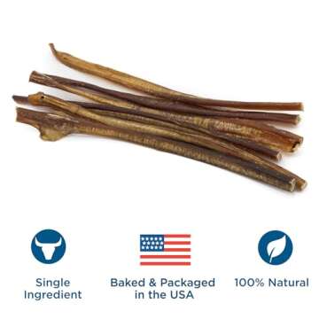 Best Bully Sticks 12 Inch Odor-Free Bully Sticks for Dogs - 12 Count (Pack of 1) - 100% Natural Grass-Fed Beef, Easily Digestible, No Grain or Rawhide - Large Breeds