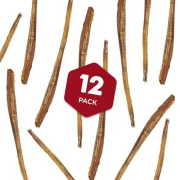 Best Bully Sticks 12 Inch Odor-Free Bully Sticks for Dogs - 12 Count (Pack of 1) - 100% Natural Grass-Fed Beef, Easily Digestible, No Grain or Rawhide - Large Breeds