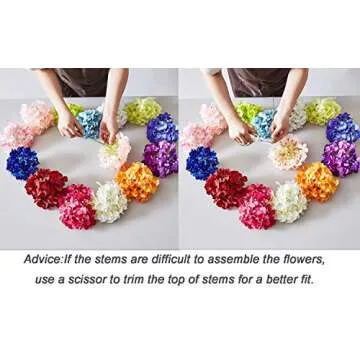 KISLOHUM Hydrangea Silk Flower White 10 Heads Artificial Hydrangea Silk Flowers Head for Wedding Centerpieces Bouquets DIY Floral Decor Home Decoration with Long Stems - White