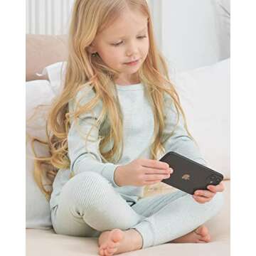 Enfants Chéris Gender Neutral Pajamas for Kid Thermal Underwear Set 5T Matcha Stripes