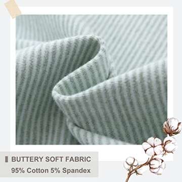 Enfants Chéris Gender Neutral Pajamas for Kid Thermal Underwear Set 5T Matcha Stripes