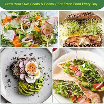 VOLCANOES CLUB Sprouting Lids Growing Kit - Fresh Sprouts Made Easy