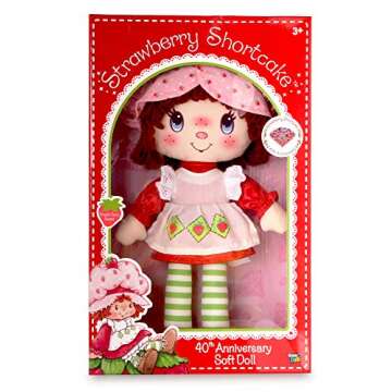 Basic Fun Strawberry Shortcake Retro Classic Soft Doll, for 3 Years Old and Up, Styles May Vary, Red, 14 inches