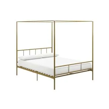 Novogratz 4195229N Marion Canopy Bed, Full, Gold Gold Full