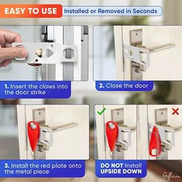 Portable Door Lock for Travel Gadgets - Travel Essentials for Women Hotel Door Locks for Travelers Door Jammer Security Bar - for All Apartment Door Security Travel Lock College Dorm Room Essentials