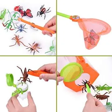 FUN LITTLE TOYS Bug Catcher Kit for Kids, Outdoor Exploration Set, Bug Catching Kit for 5-12Years Old Boys Girls, Binoculars, Bug Butterfly Net Container,Compass, Backpack, Educational Kit Toys(27PCS)