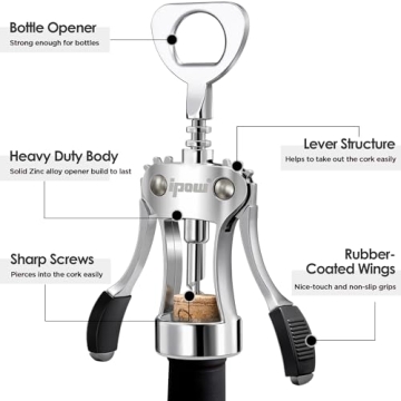 IPOW Wine Opener, Durable Rose Gold Corkscrew for Wine Lovers