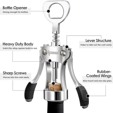 IPOW Wine Opener, Durable Rose Gold Corkscrew for Wine Lovers