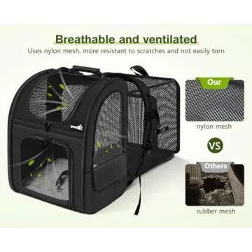 Pecute Expandable Pet Carrier Backpack for Travel & Hiking