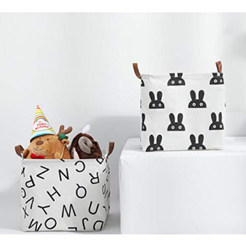 Square Canvas Storage Bins for Kids & Home Organization