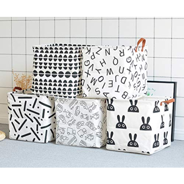 Square Canvas Storage Bins for Kids & Home Organization