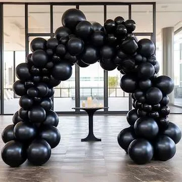 130PCS Black Balloons Different Sizes 18" 12" 10" 5" Balloon Garland Arch Kit perfect for Birthday Party, Graduation, Baby Shower, Wedding, Holiday Decoration and Anniversary (Black balloons)