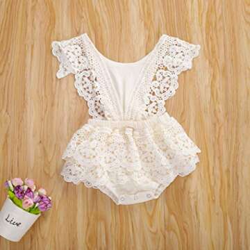 Charming Baby Girls Butterfly Sleeve Romper Outfit