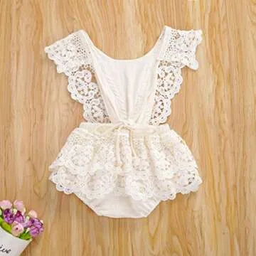 Charming Baby Girls Butterfly Sleeve Romper Outfit