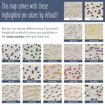 Conquest Maps Family Travel Map with Push Pins Ready to Hang