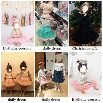 Baby Girls Tutu Skirt Princess Fluffy Soft Chiffon Ballet Birthday Party Pettiskirt Red L