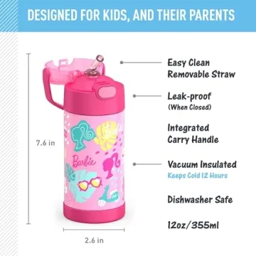 Stylish THERMOS FUNTAINER Water Bottle with Straw for Kids