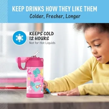 Stylish THERMOS FUNTAINER Water Bottle with Straw for Kids