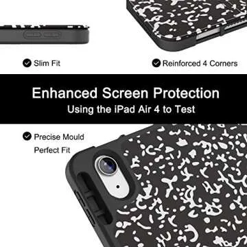 Soke iPad Air 5 / Air 4 Case 10.9 Inch 2022/2020 with Pencil Holder - [Full Body Protection + Apple Pencil Charge+ Auto Sleep/Wake], Soft TPU Back Cover for New iPad Air 5th/4th Gen,Book Black