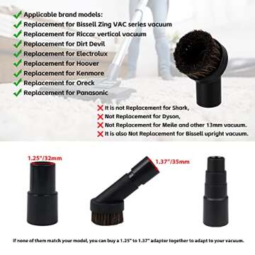 RDEXP Round Dust Brush 1.25" for Sofas and Baseboards