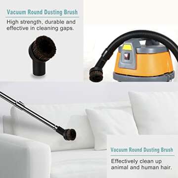 RDEXP Round Dust Brush 1.25" for Sofas and Baseboards