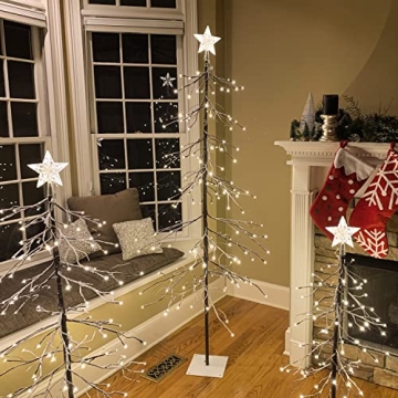 Lightshare Set of 3 Snowy Fir Trees for Festive Decor